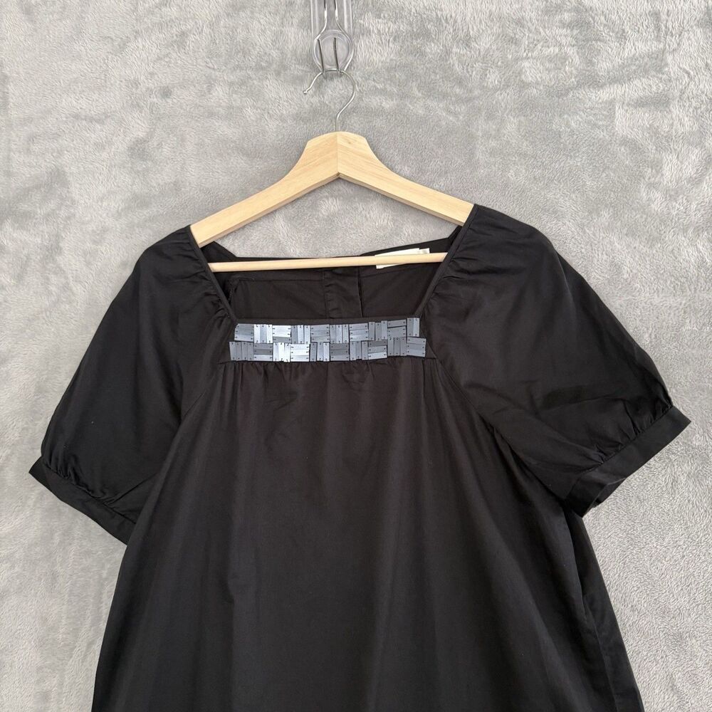 G2000 Pink Label Women Black Dress Sze 40 Embellished Neckline and Pintuck Hem